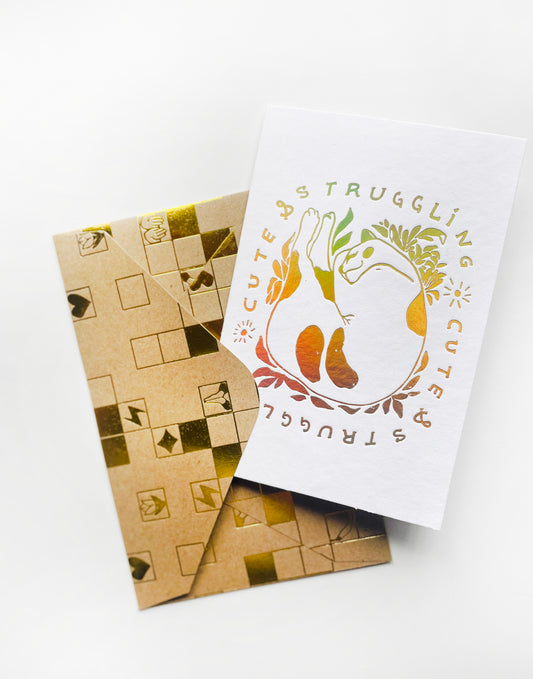 Cute & Struggling Greeting Card